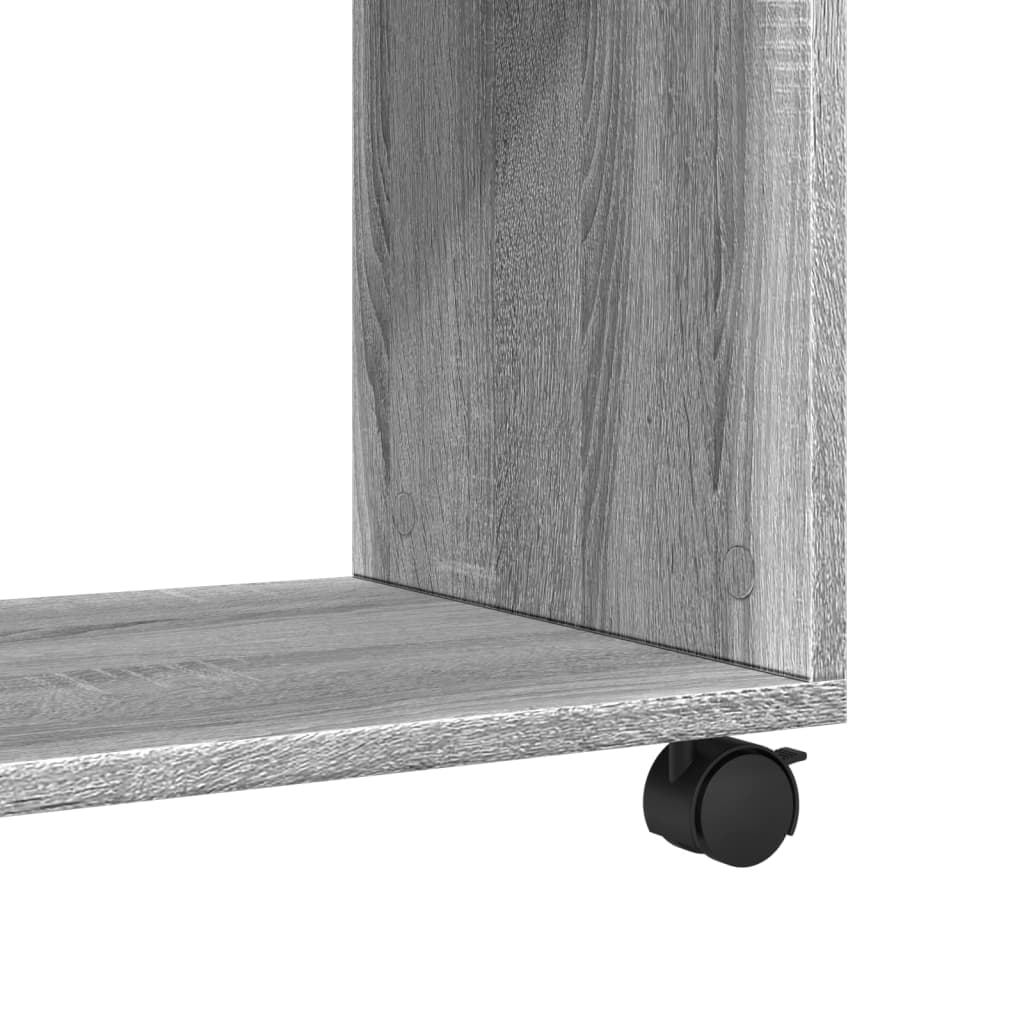 Tavolino con Ruote Grigio Sonoma 70x35x60 cm in Truciolato