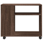 Tavolino con Ruote Rovere Marrone 70x35x60 cm in Truciolato