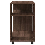 Tavolino con Ruote Rovere Marrone 70x35x60 cm in Truciolato