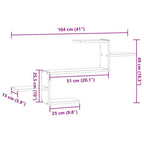 Scaffale a Parete Rovere Sonoma 104x15x49 cm in Truciolato