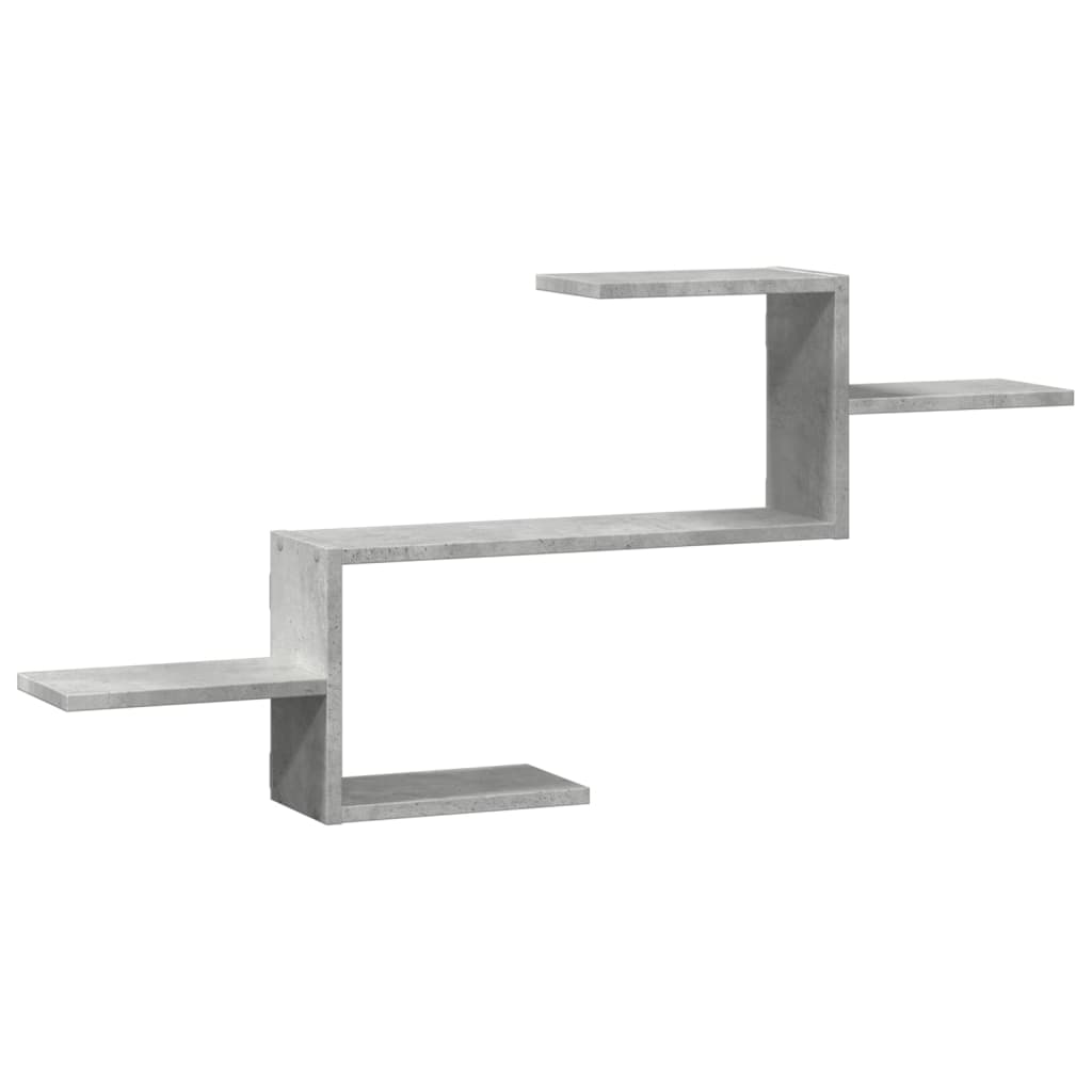 Scaffale a Muro Grigio Cemento 104x15x49 cm in Truciolato