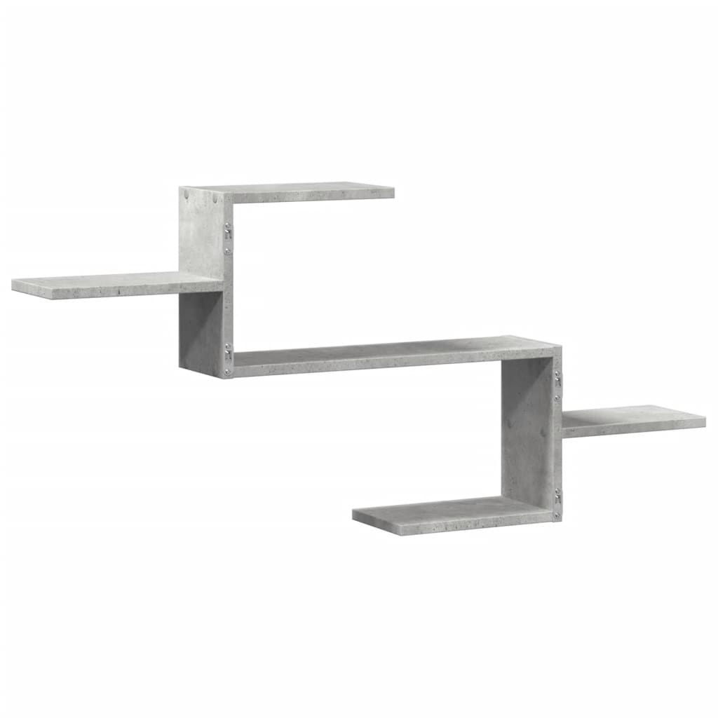 Scaffale a Muro Grigio Cemento 104x15x49 cm in Truciolato