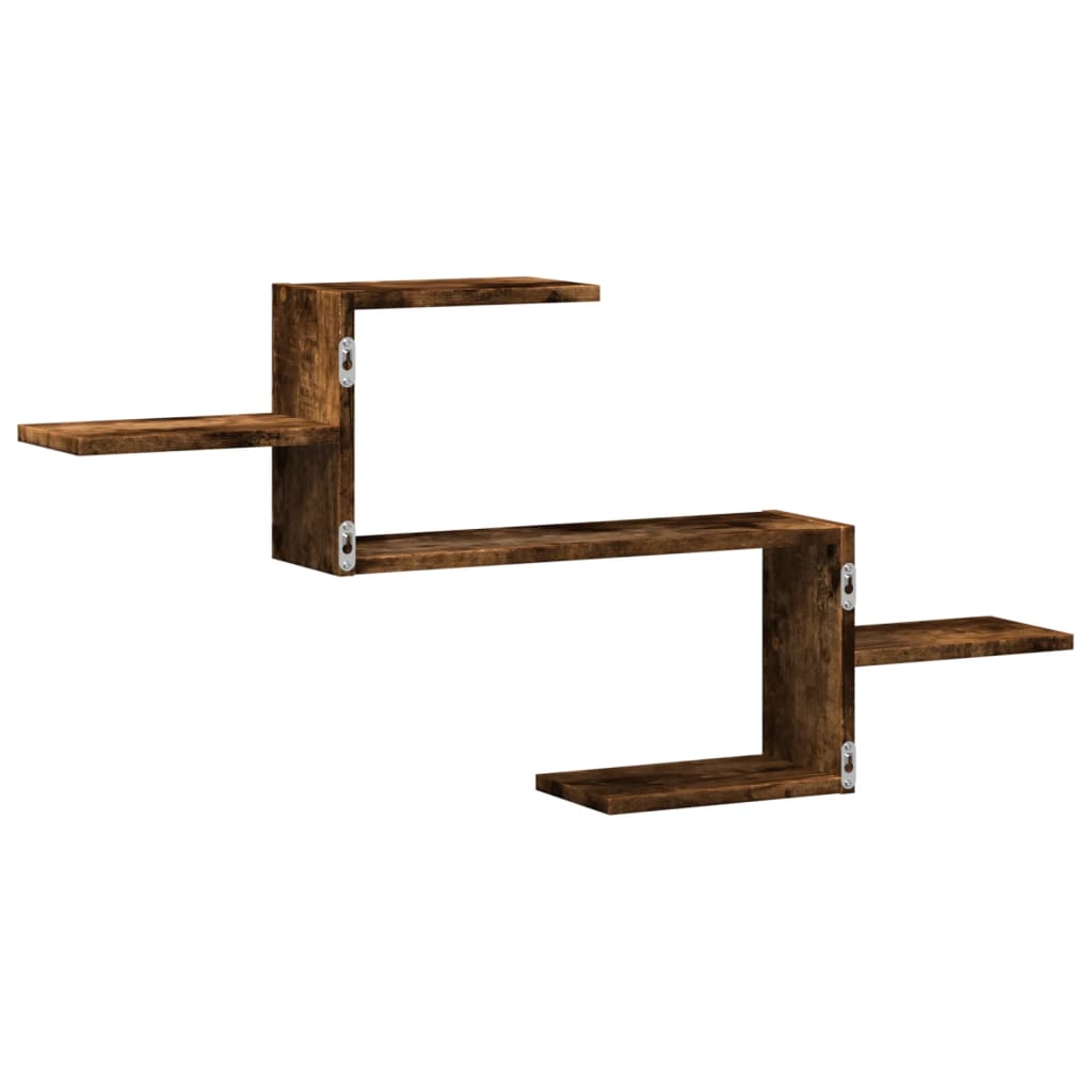 Scaffale a Muro Rovere Fumo 104x15x49 cm in Truciolato