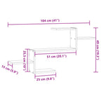 Scaffale a Muro Rovere Fumo 104x15x49 cm in Truciolato