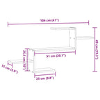 Scaffale a Parete Rovere Artigianale 104x15x49 cm in Truciolato