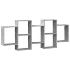 Scaffale a Muro Grigio Cemento 159x18x65 cm in Truciolato