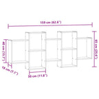 Scaffale a Muro Grigio Cemento 159x18x65 cm in Truciolato