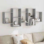 Mensola a Muro Grigio Sonoma 159x18x65 cm in Truciolato