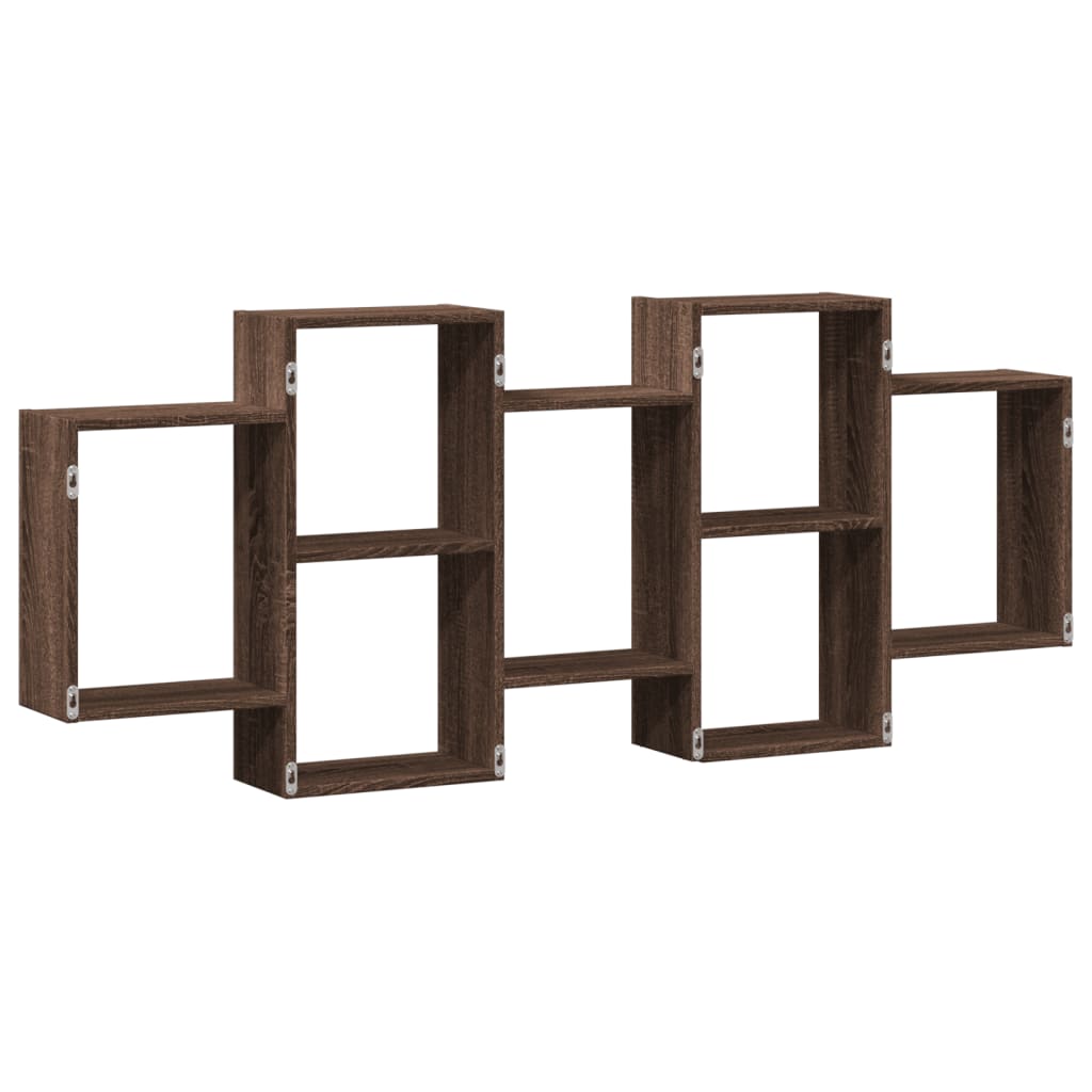 Scaffale a Parete Rovere Marrone 159x18x65 cm in Truciolato