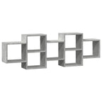 Scaffale a Muro Grigio Cemento 129x18x42 cm in Truciolato