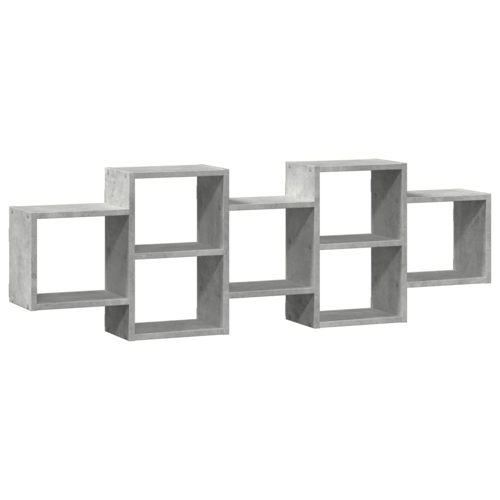 Scaffale a Muro Grigio Cemento 129x18x42 cm in Truciolato