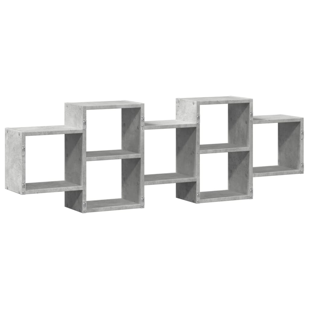 Scaffale a Muro Grigio Cemento 129x18x42 cm in Truciolato