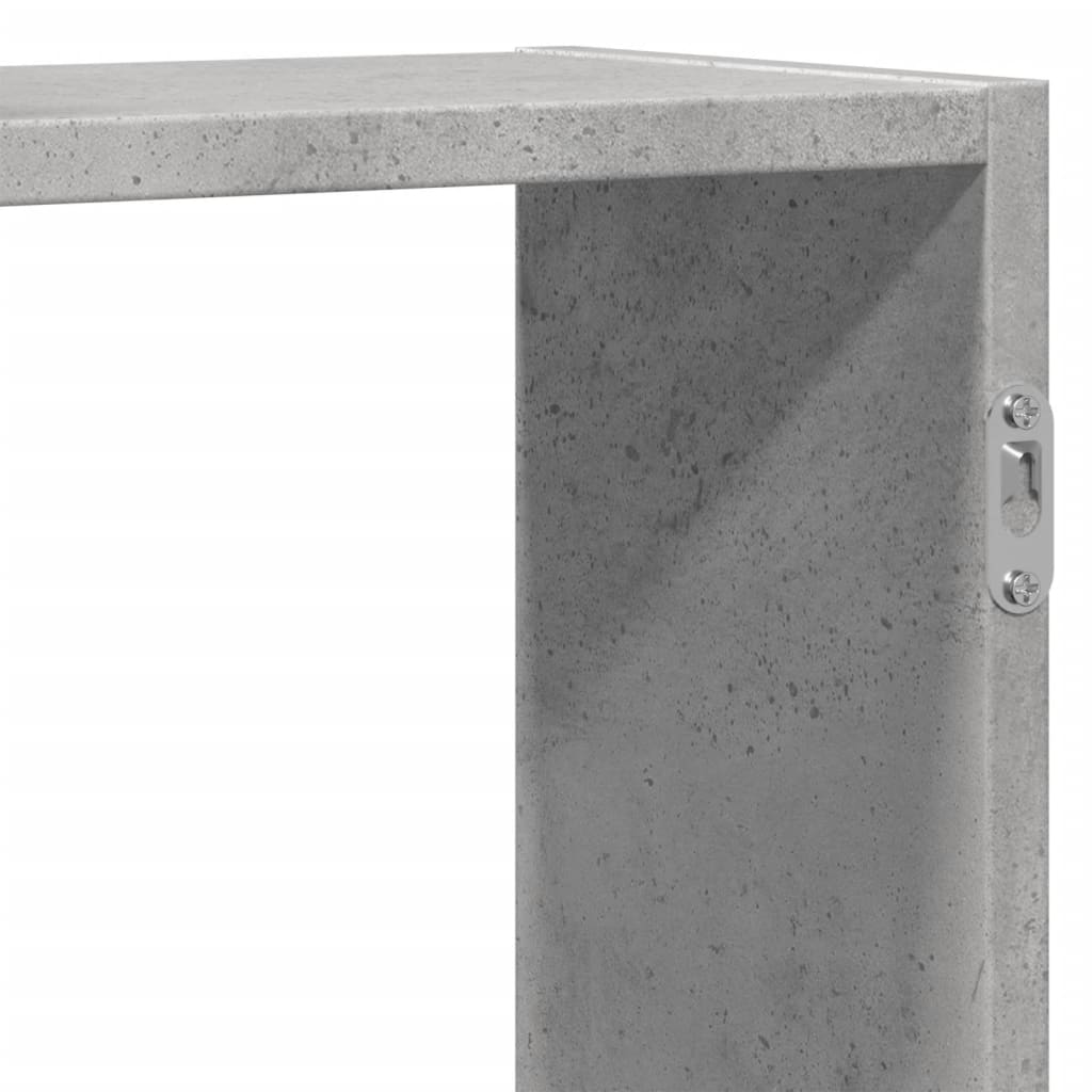 Scaffale a Muro Grigio Cemento 129x18x42 cm in Truciolato