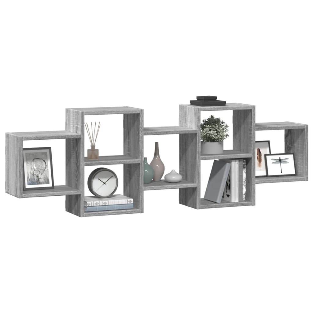 Mensola a Muro Grigio Sonoma 129x18x42 cm in Truciolato