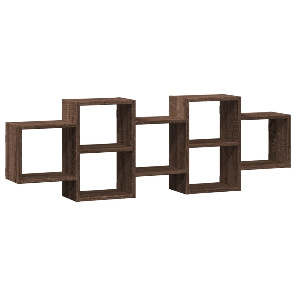 Scaffale a Parete Rovere Marrone 129x18x42 cm in Truciolato