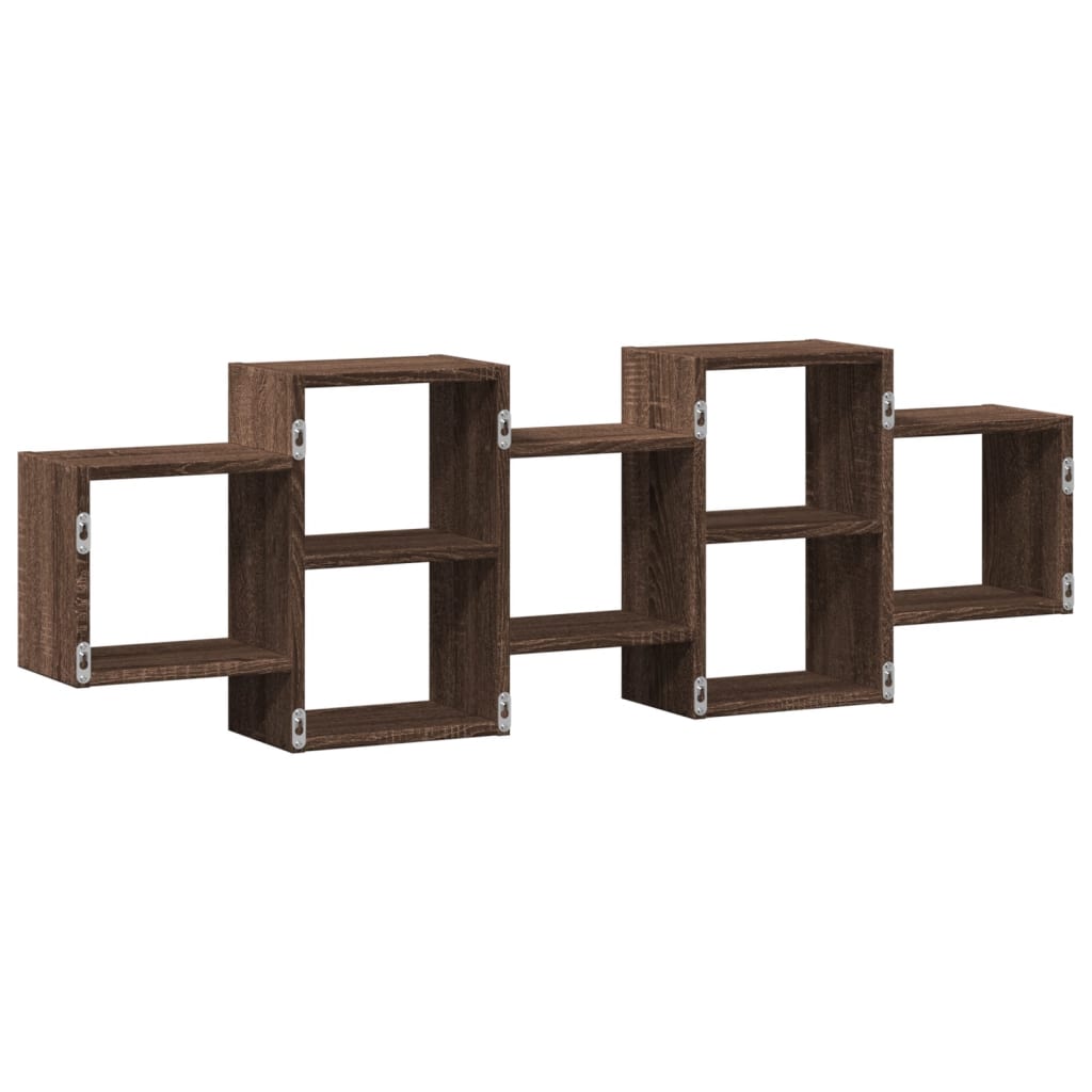 Scaffale a Parete Rovere Marrone 129x18x42 cm in Truciolato