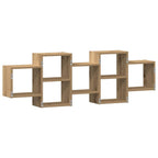 Scaffale a Parete Rovere Artigianale 129x18x42 cm in Truciolato