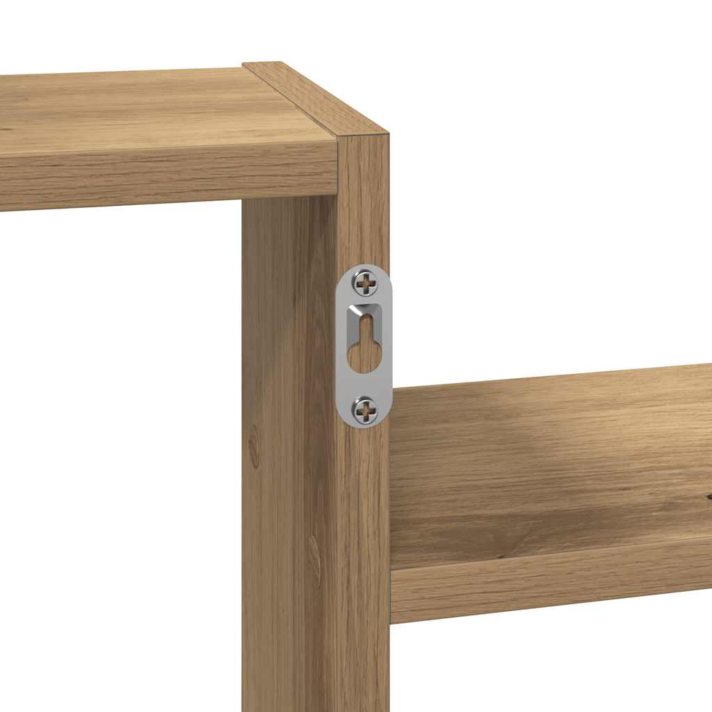 Scaffale a Parete Rovere Artigianale 129x18x42 cm in Truciolato