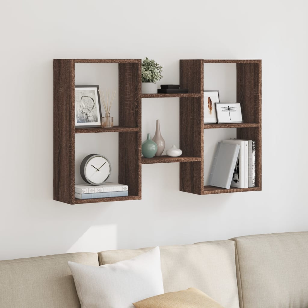 Mensola a Muro Rovere Marrone 96x18x60 cm in Truciolato