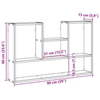 Scaffale a Parete Legno Vecchio 99x15x60 cm in Truciolato