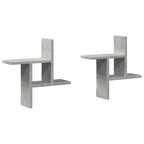 Mensole a Muro 2pz Grigio Cemento 38x12x38 cm in Truciolato