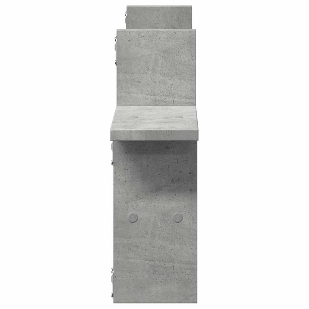 Mensole a Muro 2pz Grigio Cemento 38x12x38 cm in Truciolato