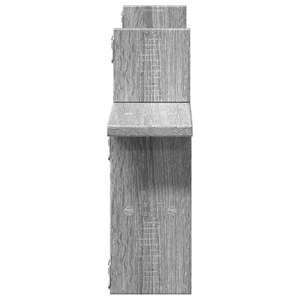 Mensole a Parete 2pz Grigio Sonoma 38x12x38 cm in Truciolato