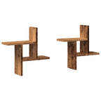Mensole da Parete 2pz Legno Vecchio 38x12x38 cm in Truciolato