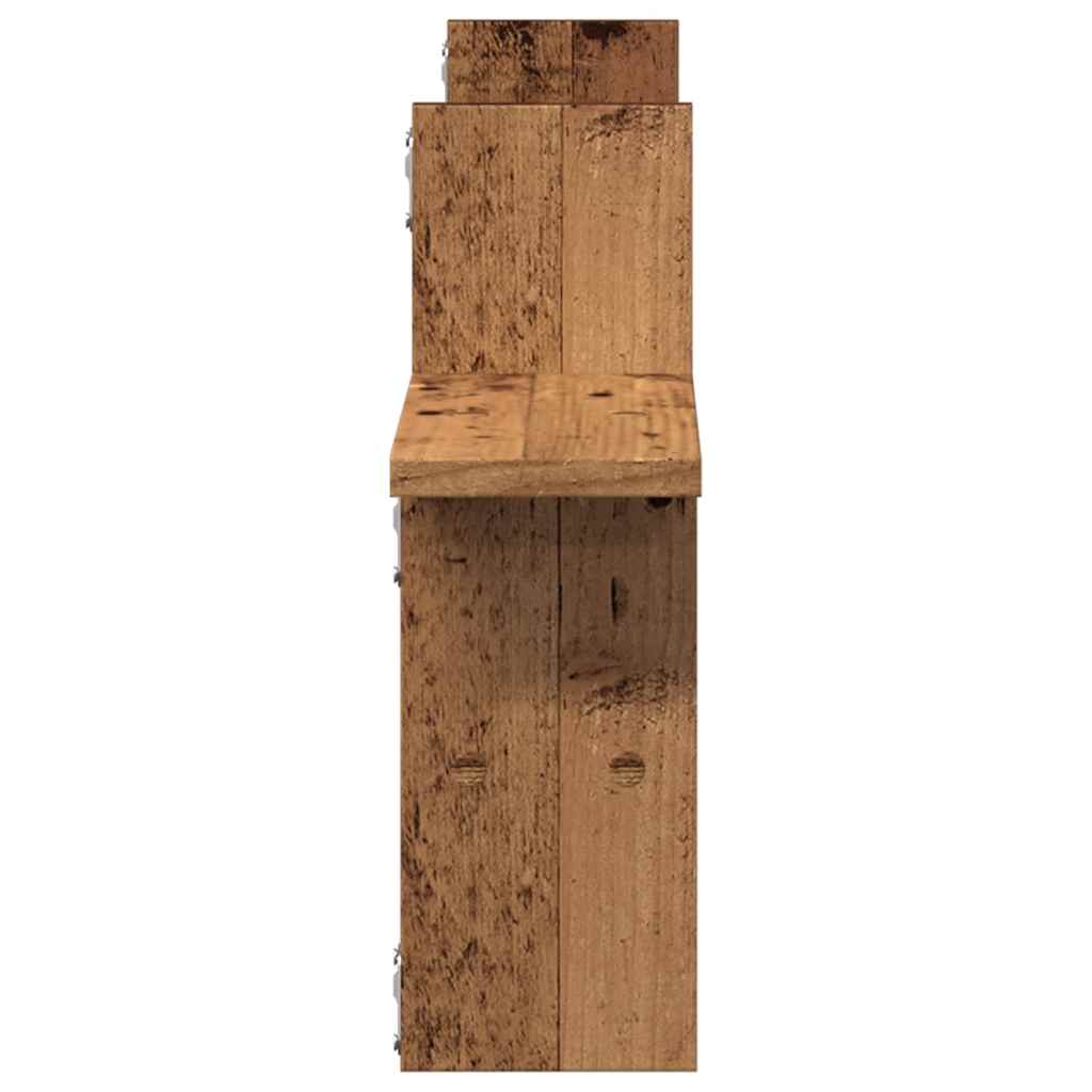 Mensole da Parete 2pz Legno Vecchio 38x12x38 cm in Truciolato