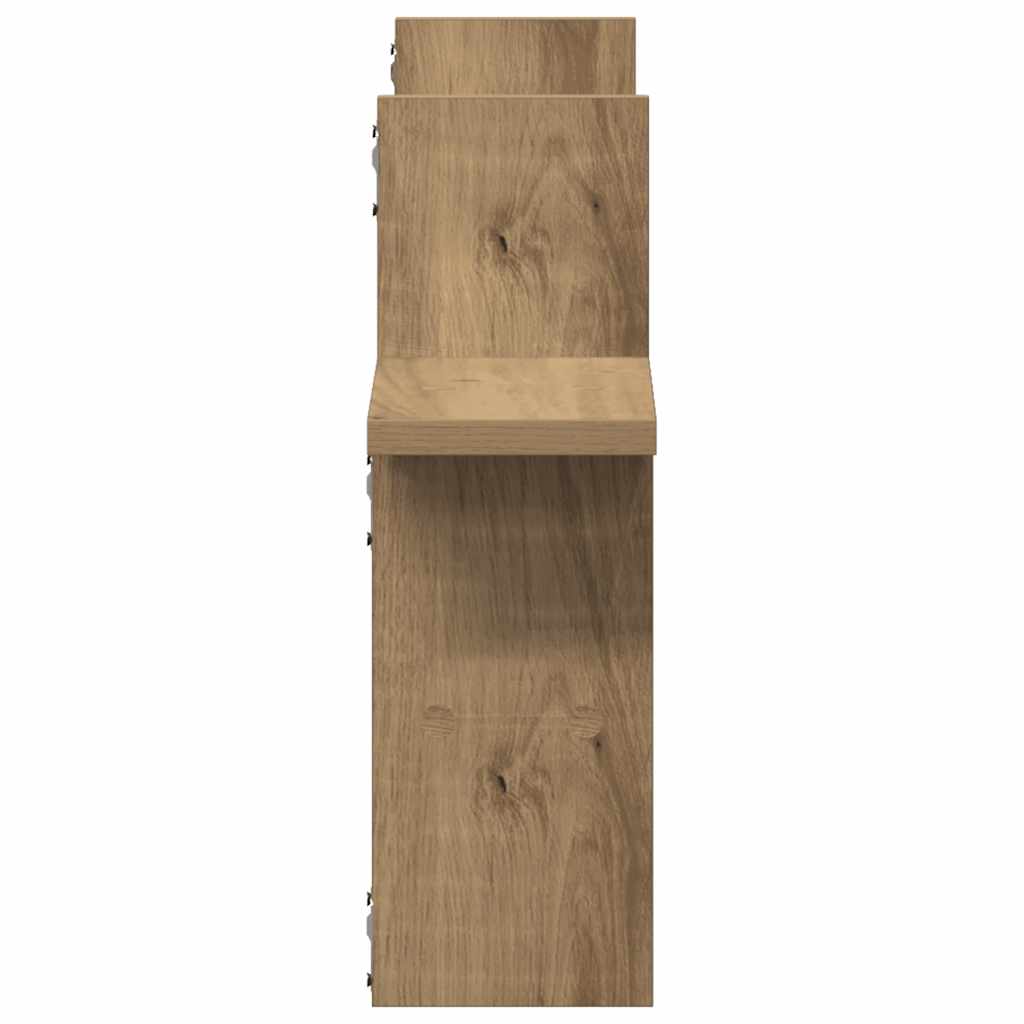 Mensole Parete 2pz Rovere Artigianale 38x12x38 cm in Truciolato