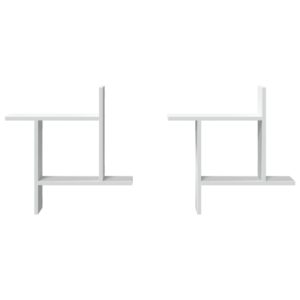 Mensole a Muro 2 pz Bianche 50x12x50 cm in Truciolato