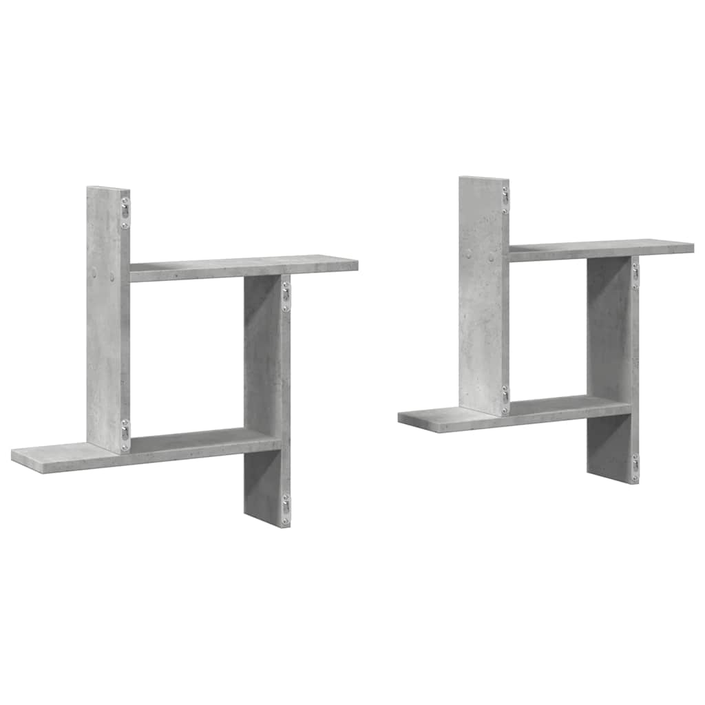 Mensole a Muro 2pz Grigio Cemento 50x12x50 cm in Truciolato