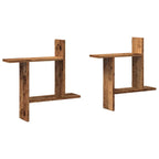 Mensole da Parete 2pz Legno Vecchio 50x12x50 cm in Truciolato
