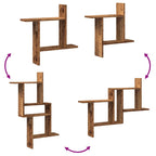 Mensole da Parete 2pz Legno Vecchio 50x12x50 cm in Truciolato