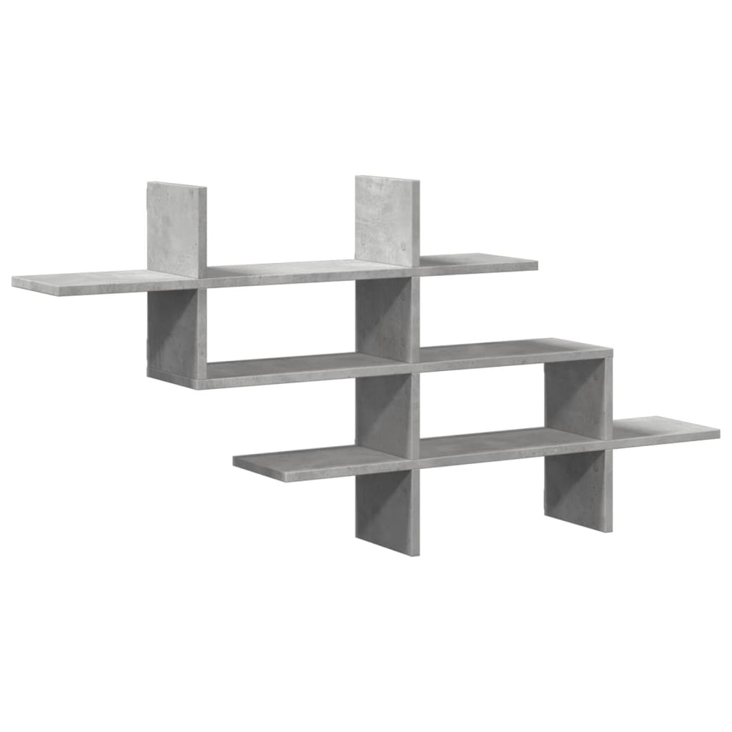 Scaffale a Muro Grigio Cemento 124,5x18x60,5 cm in Truciolato