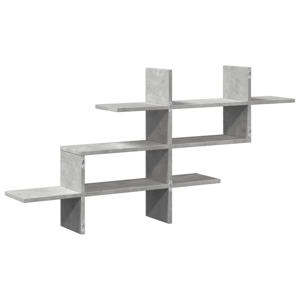 Scaffale a Muro Grigio Cemento 124,5x18x60,5 cm in Truciolato