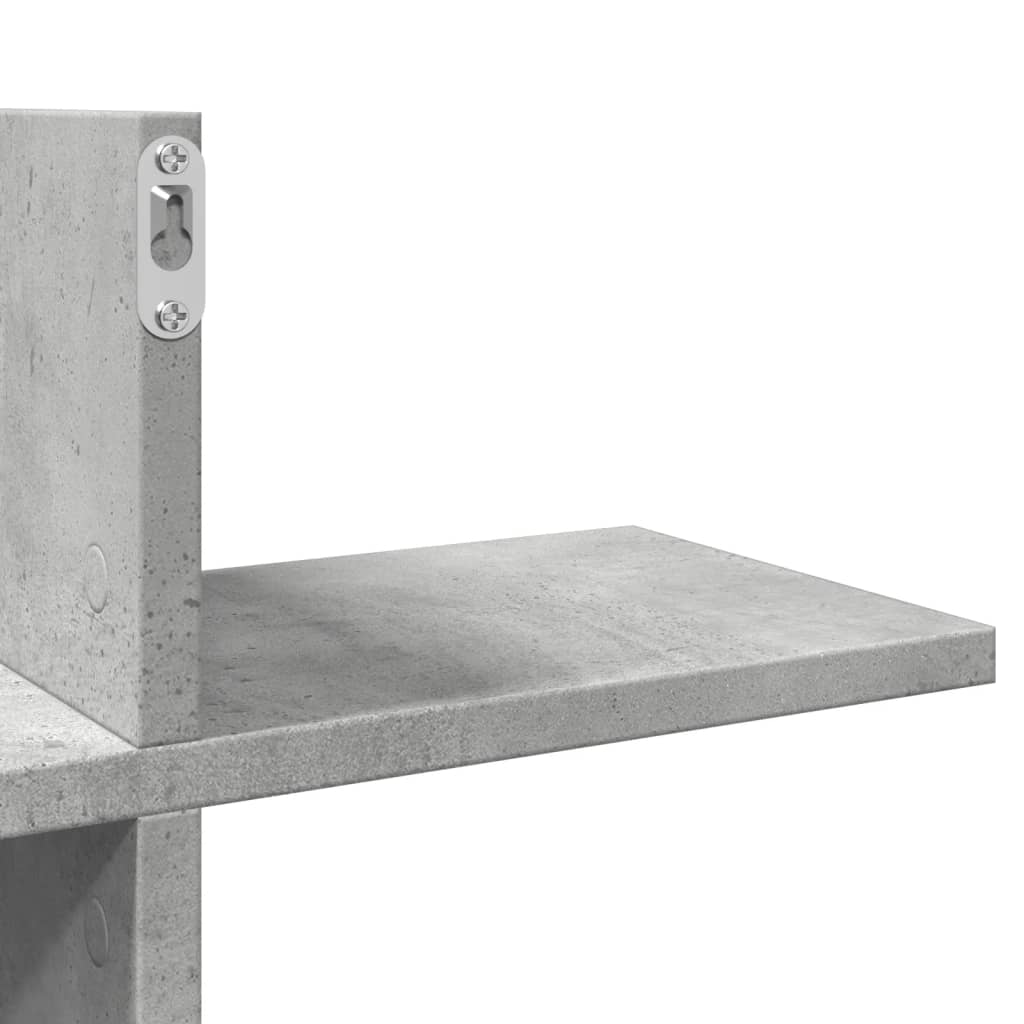 Scaffale a Muro Grigio Cemento 124,5x18x60,5 cm in Truciolato