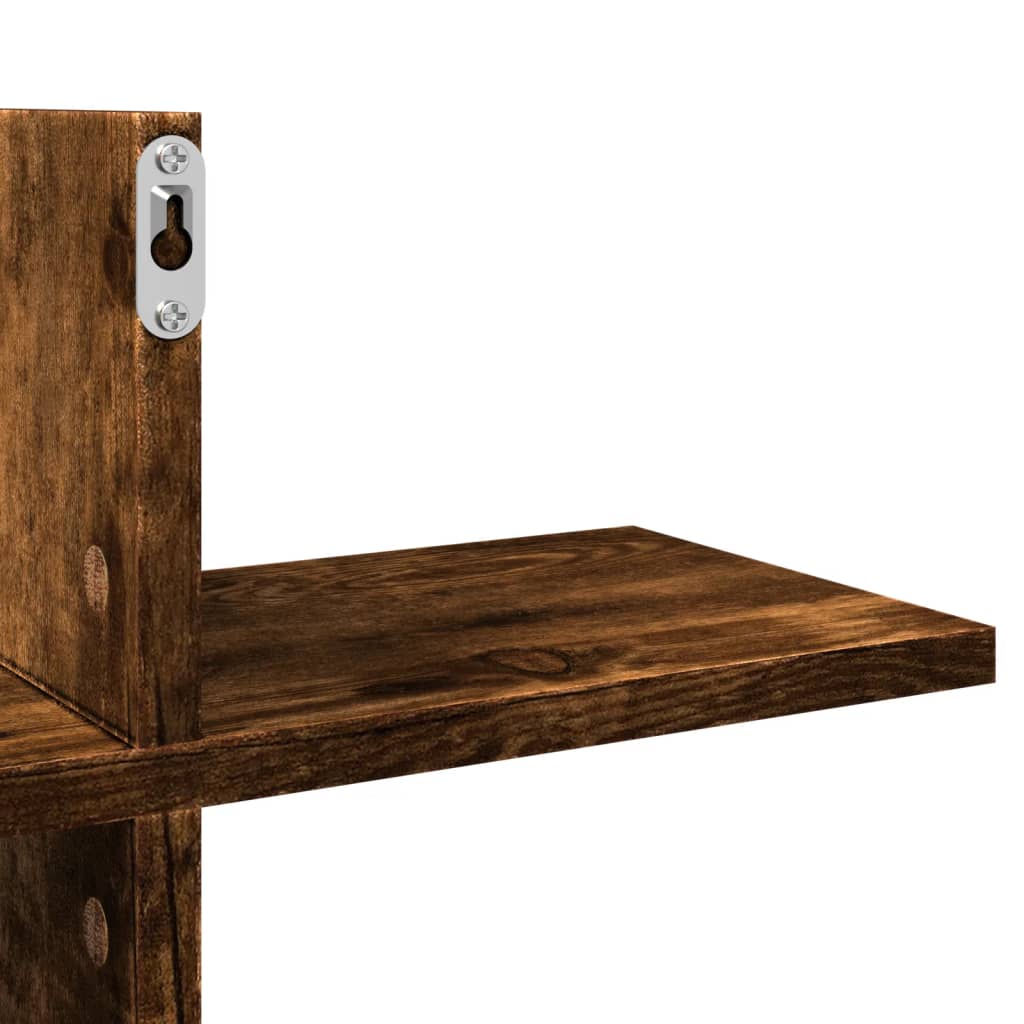 Mensola a Muro Rovere Fumo 124,5x18x60,5 cm in Truciolato