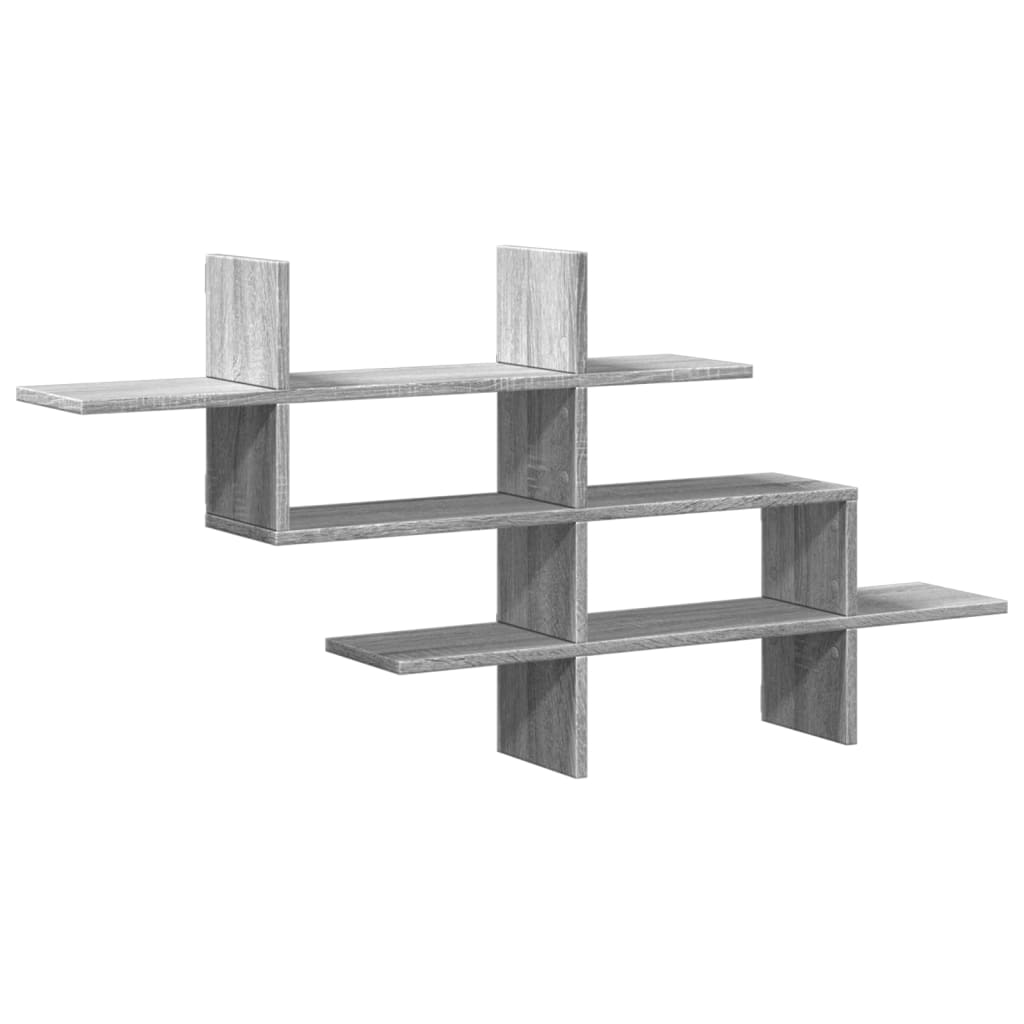 Mensola a Muro Grigio Sonoma 124,5x18x60,5 cm in Truciolato