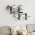 Mensola a Muro Grigio Sonoma 124,5x18x60,5 cm in Truciolato