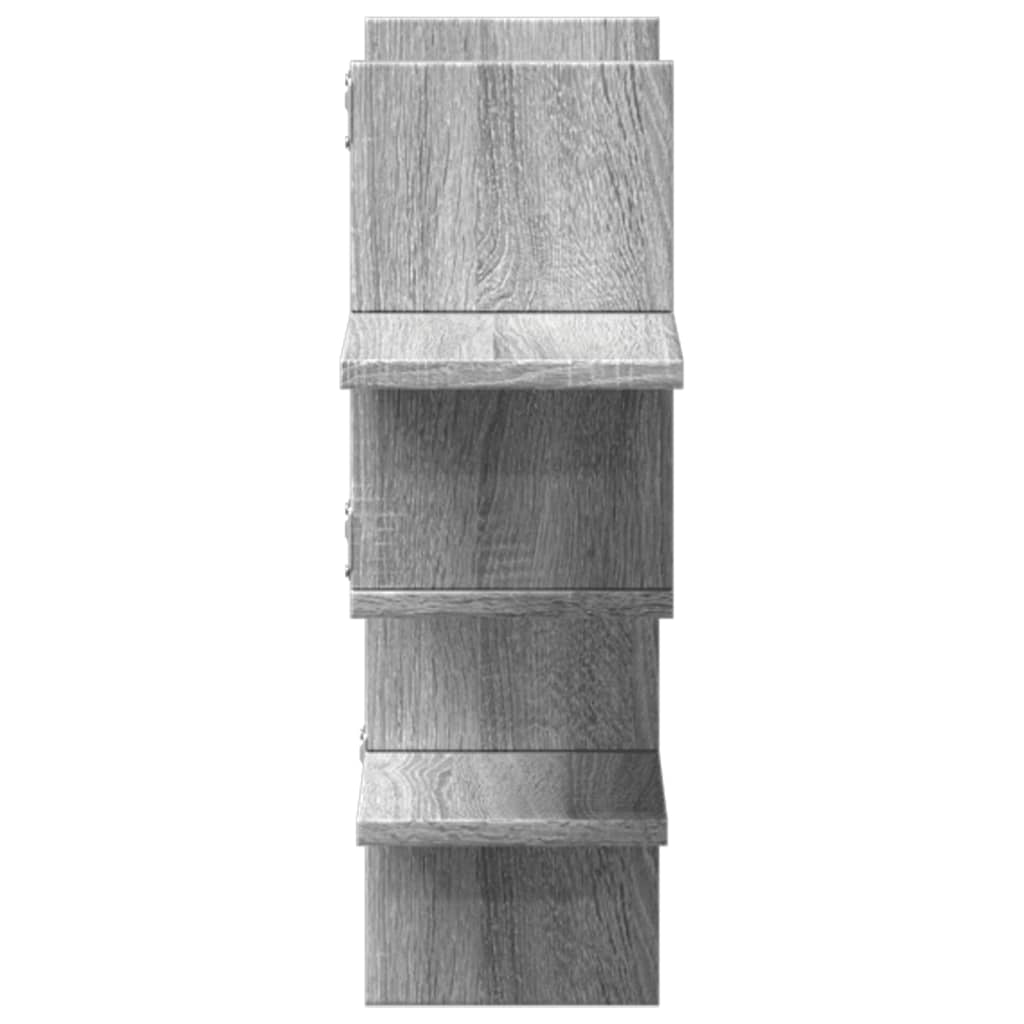Mensola a Muro Grigio Sonoma 124,5x18x60,5 cm in Truciolato