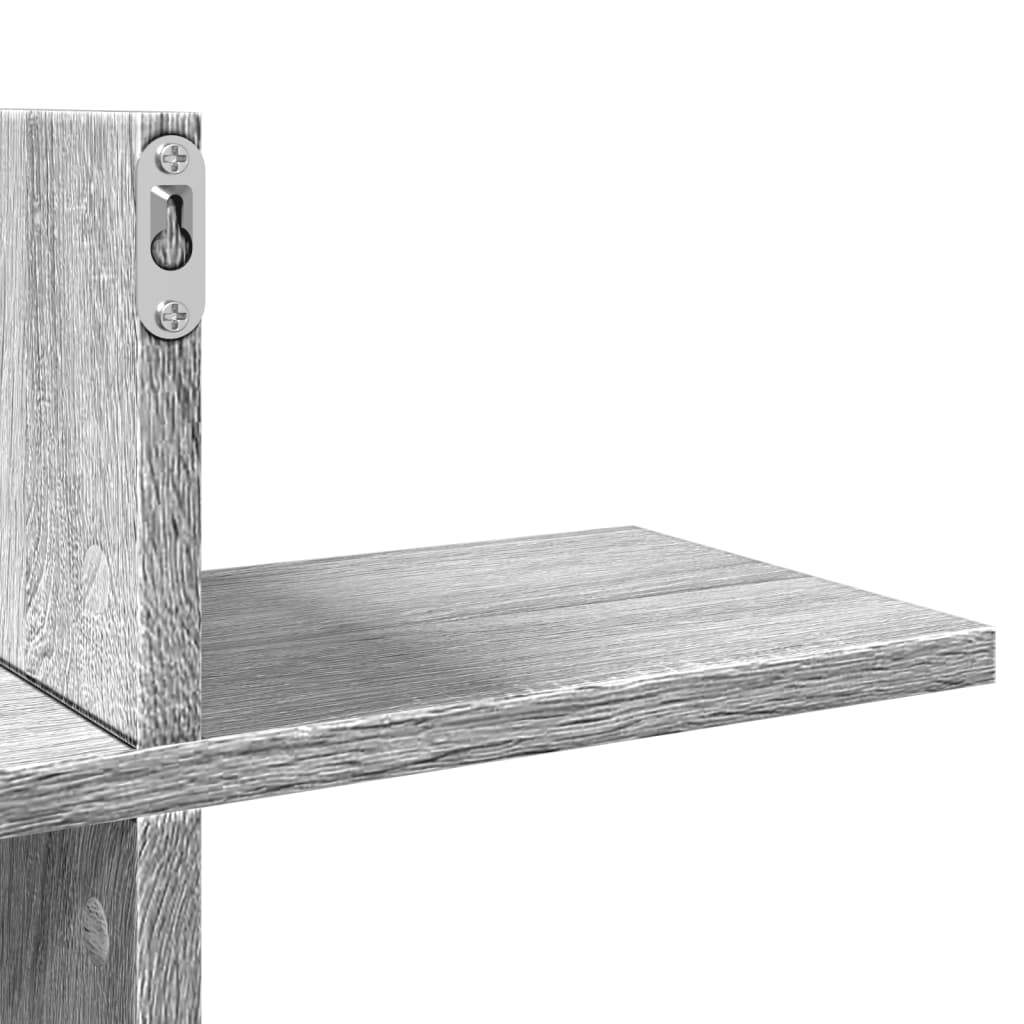 Mensola a Muro Grigio Sonoma 124,5x18x60,5 cm in Truciolato