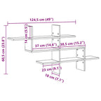 Scaffale a Parete Legno Vecchio 124,5x18x60,5 cm in Truciolato