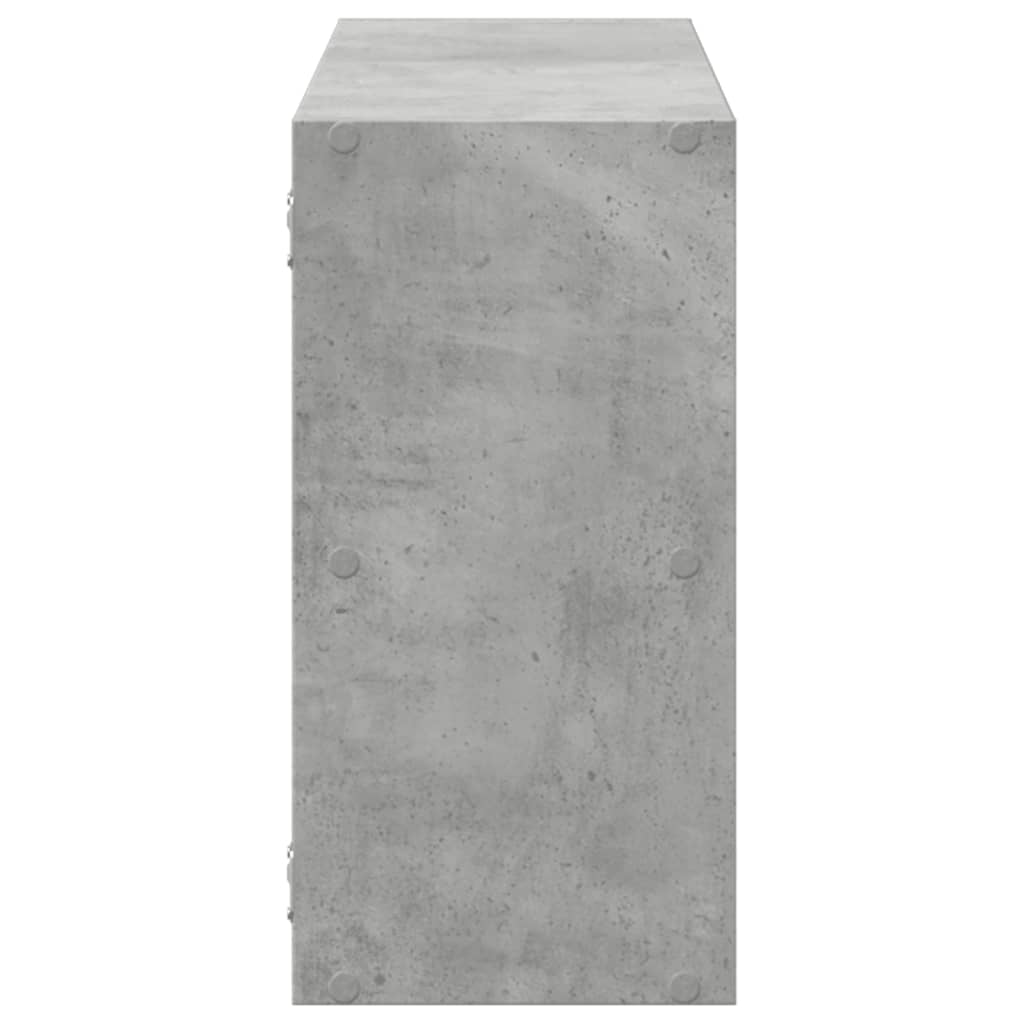 Scaffale a Muro Grigio Cemento 100x25x50 cm Legno Multistrato