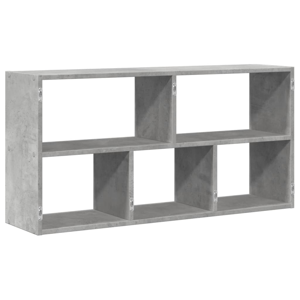 Scaffale a Muro Grigio Cemento 100x25x50 cm Legno Multistrato