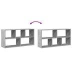 Scaffale a Muro Grigio Cemento 100x25x50 cm Legno Multistrato