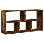 Scaffale a Muro Rovere Fumo 100x25x50 cm in Legno Multistrato
