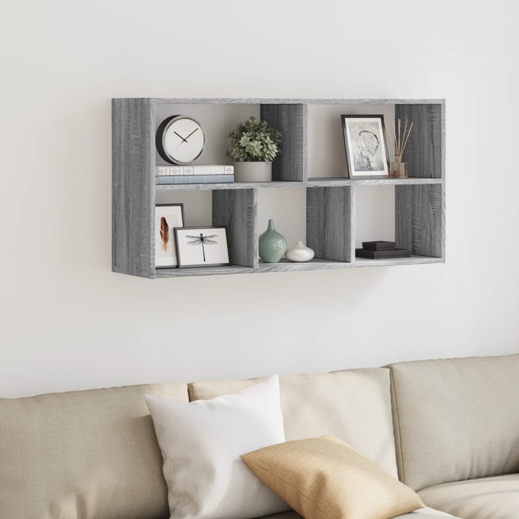 Scaffale a Muro Grigio Sonoma 100x25x50 cm in Legno Multistrato