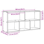 Scaffale a Muro Grigio Sonoma 100x25x50 cm in Legno Multistrato
