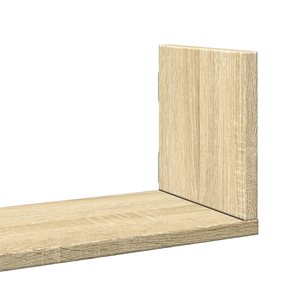 Mensole Parete 2pz Rovere Sonoma 58x18x18 cm in Truciolato